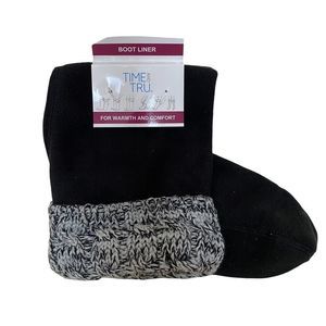 Time & Tru Boot liner with Sweater Knit Edging  for Shoe Size 7-8